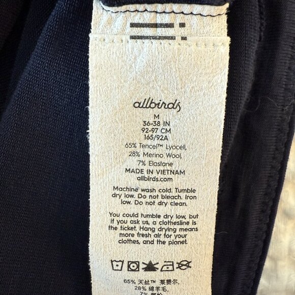 Allbirds Natural Flow Studio Long Sleeve Tee Navy Womens Medium Merino Blend - Picture 5 of 5